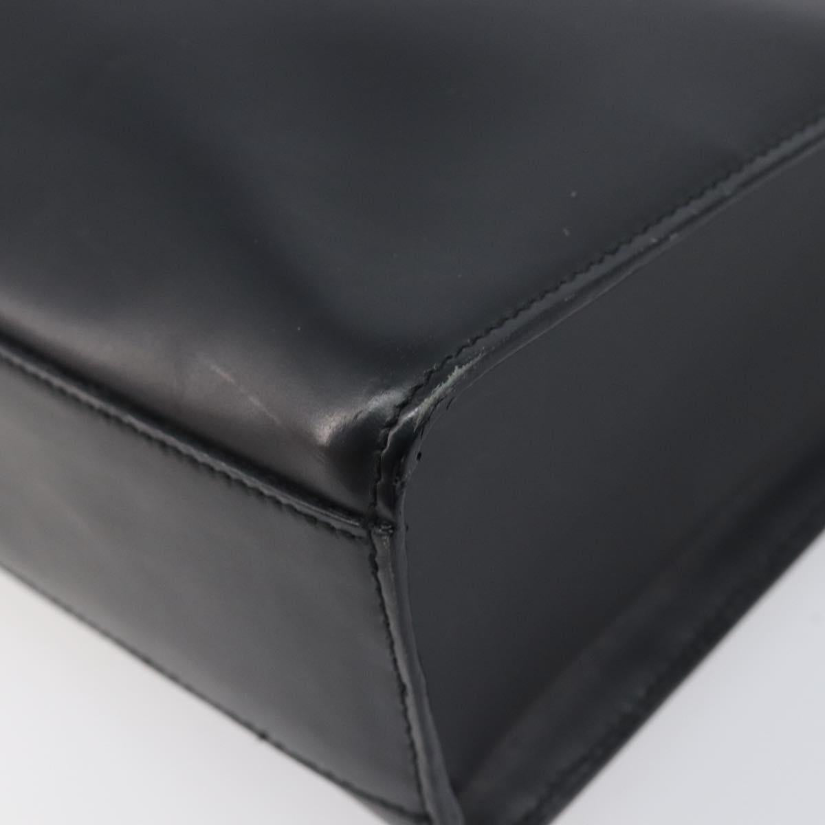 GUCCI Shoulder Bag Patent leather Black Silver Auth 205233
