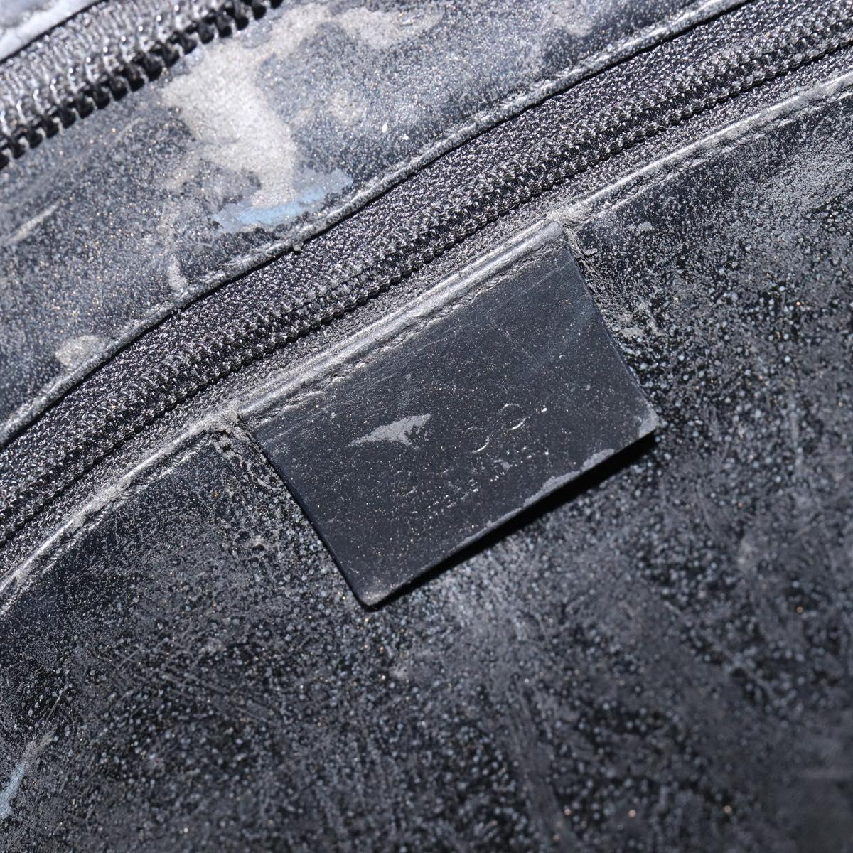 GUCCI Shoulder Bag Patent leather Black Silver Auth 205233