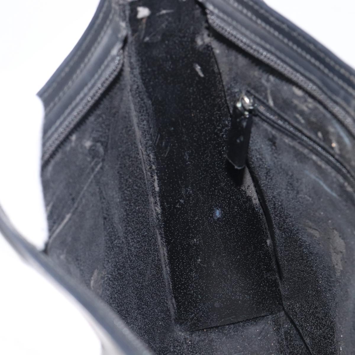 GUCCI Shoulder Bag Patent leather Black Silver Auth 205233