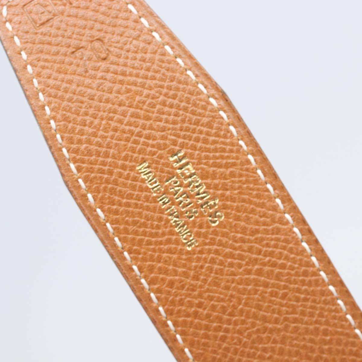 HERMES Constance H Belt Leather 70 Brown Gold Auth 205238V