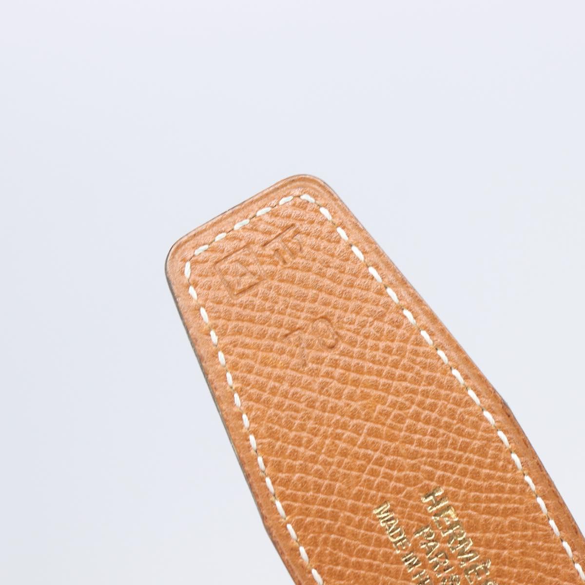 HERMES Constance H Belt Leather 70 Brown Gold Auth 205238V