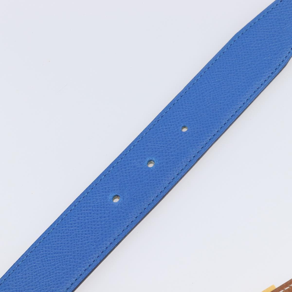 HERMES Constance H Belt Leather 70 Brown Gold Auth 205238V