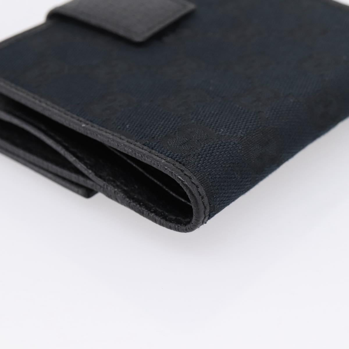 GUCCI GG Canvas Bifold Wallet Black Silver 146195 Auth 205241V