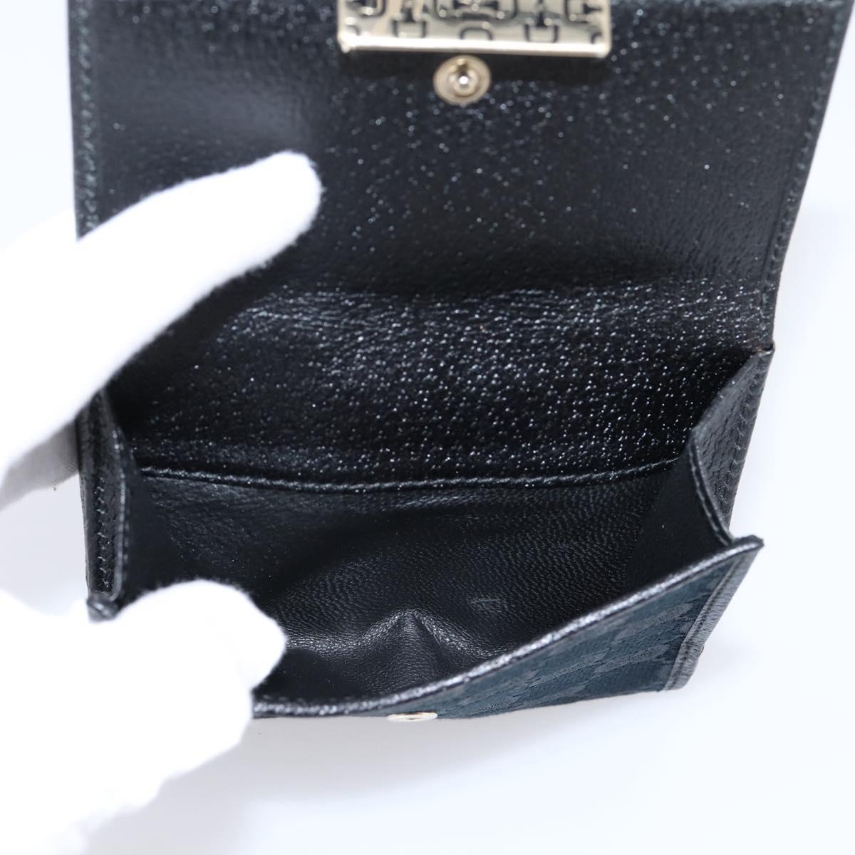 GUCCI GG Canvas Bifold Wallet Black Silver 146195 Auth 205241V