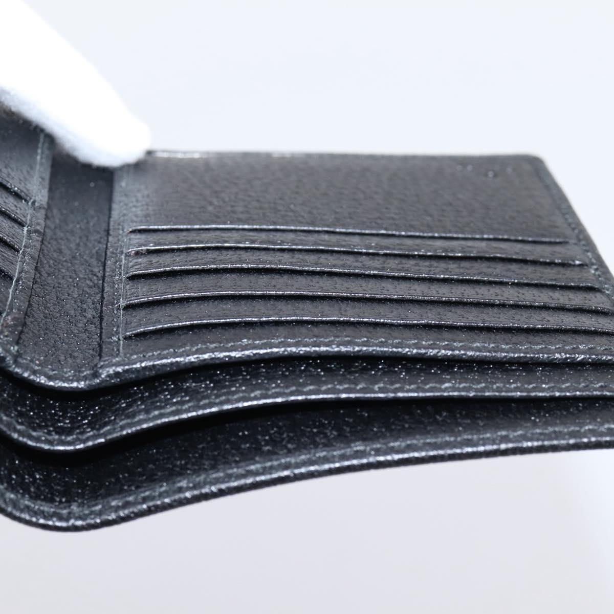 GUCCI GG Canvas Bifold Wallet Black Silver 146195 Auth 205241V
