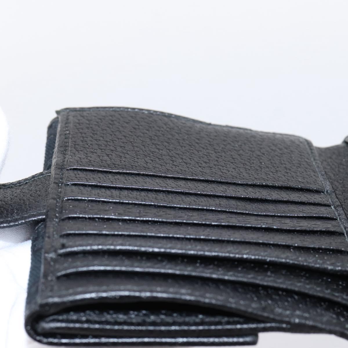 GUCCI GG Canvas Bifold Wallet Black Silver 146195 Auth 205241V
