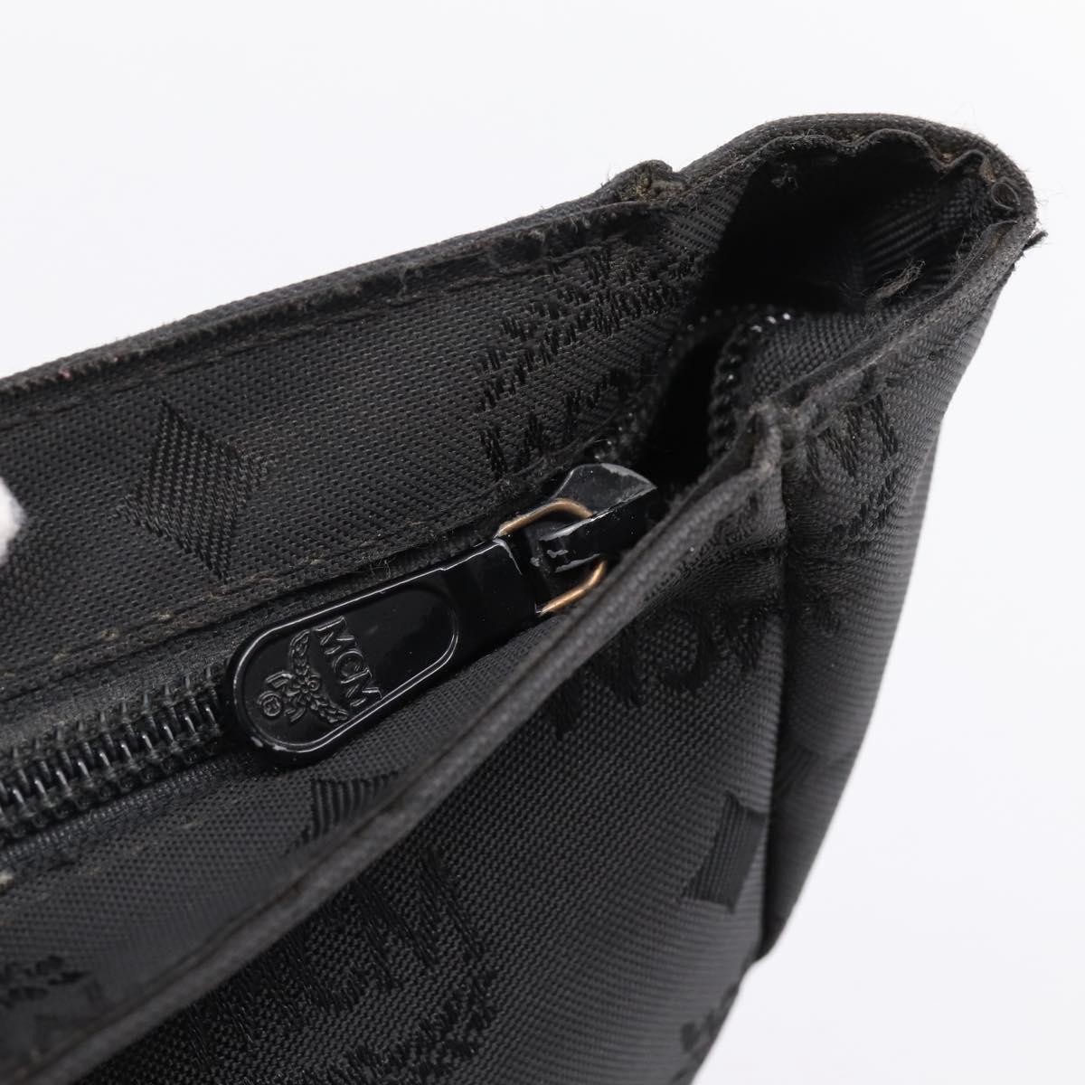 MCM Logogram Vicetos Tote Bag PVC Black Gold Auth 205249