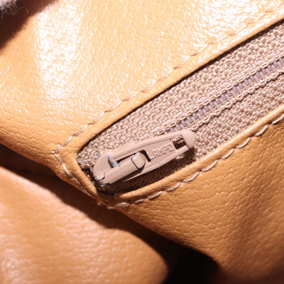CELINE Macadam Canvas Hand Bag PVC Leather Brown Gold Auth 205250V