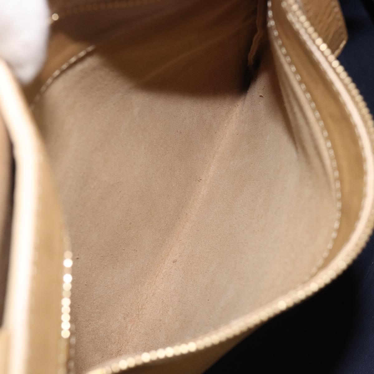 CELINE Horizontal Cabas Tote Bag Leather Beige Gold Auth 205254