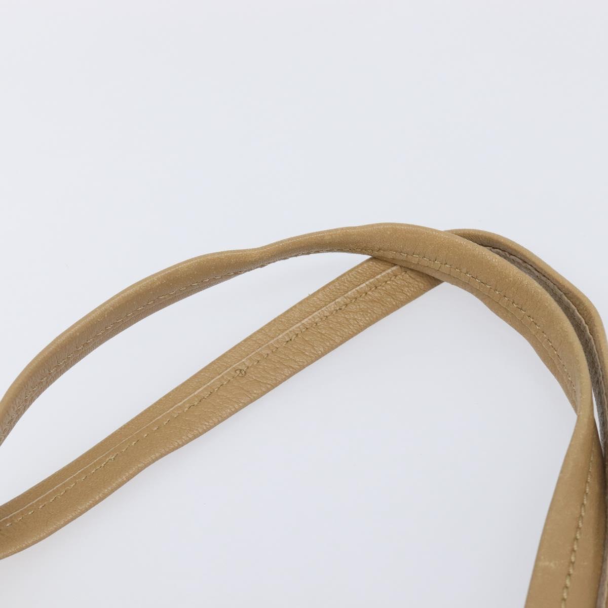 CELINE Horizontal Cabas Tote Bag Leather Beige Gold Auth 205254