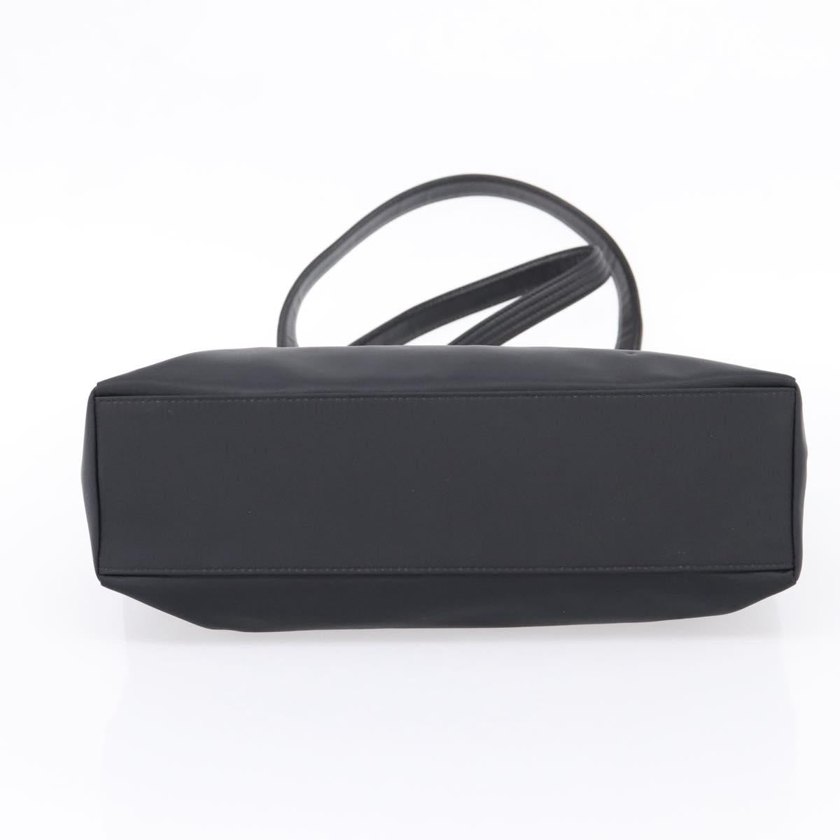 VERSACE Shoulder Bag Nylon Leather Black Gold Auth 205264