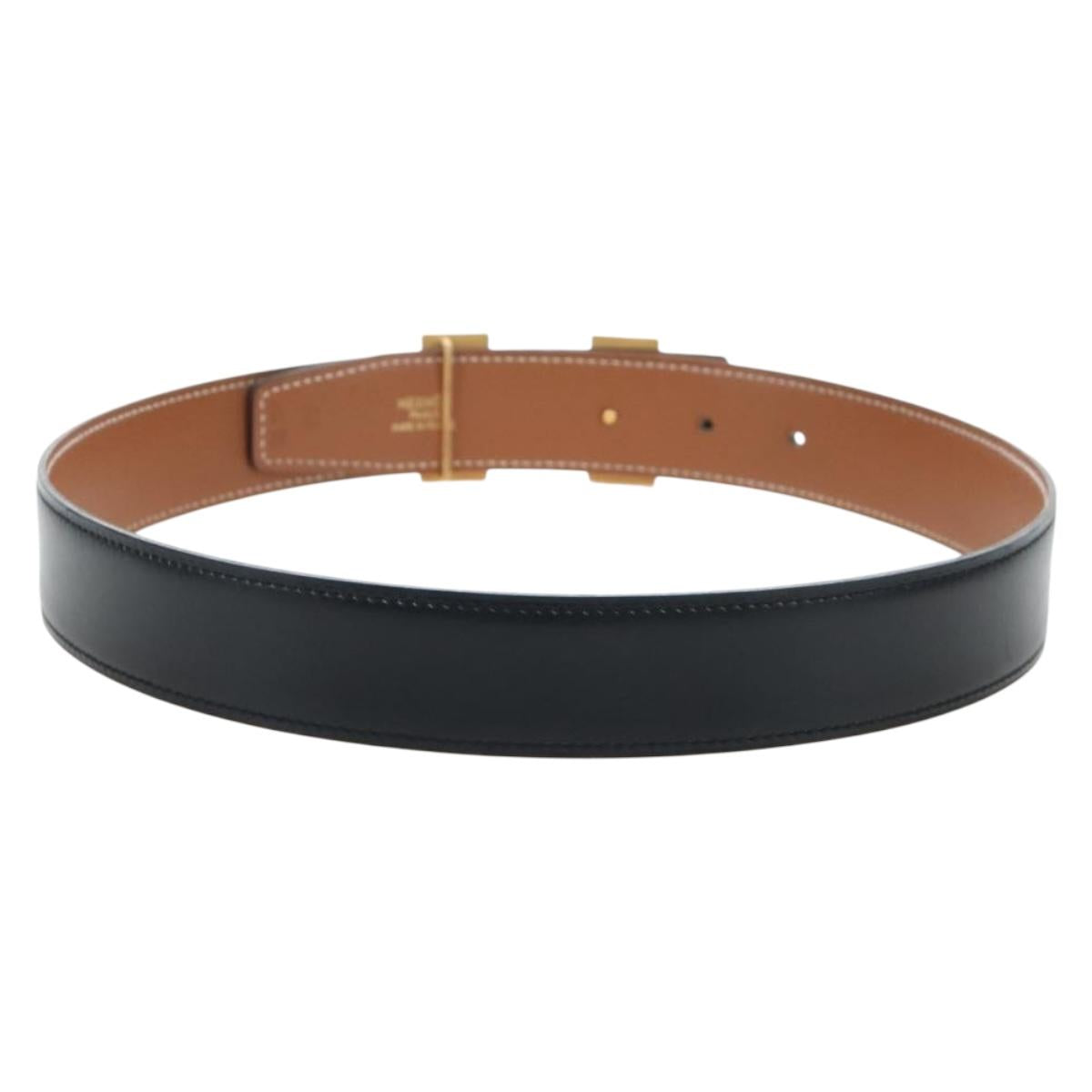 HERMES Constance H belt Belt Leather 65 Black Auth 205267M
