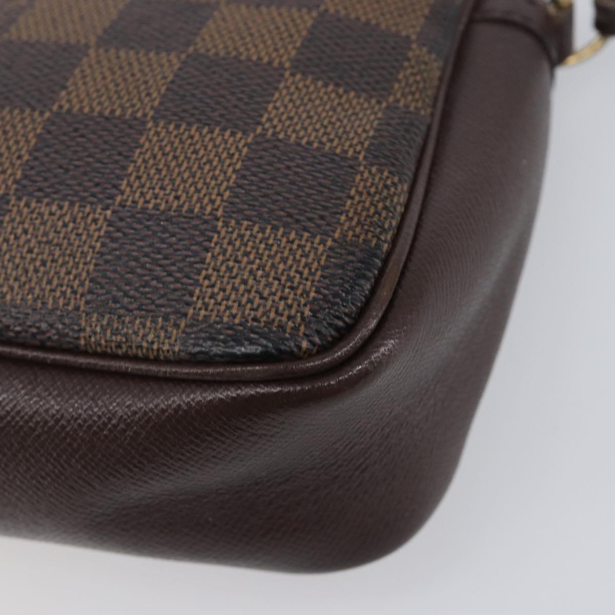 LOUIS VUITTON Damier Ebene Trousse Makeup Pouch N51982 LV Auth 205283A