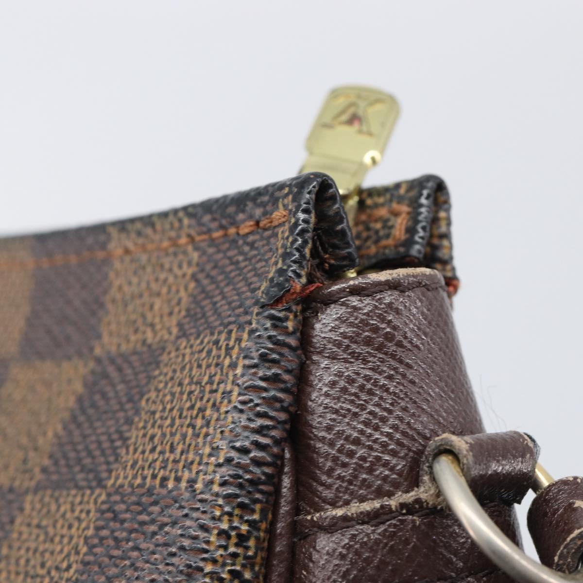 LOUIS VUITTON Damier Ebene Trousse Makeup Pouch N51982 LV Auth 205283A