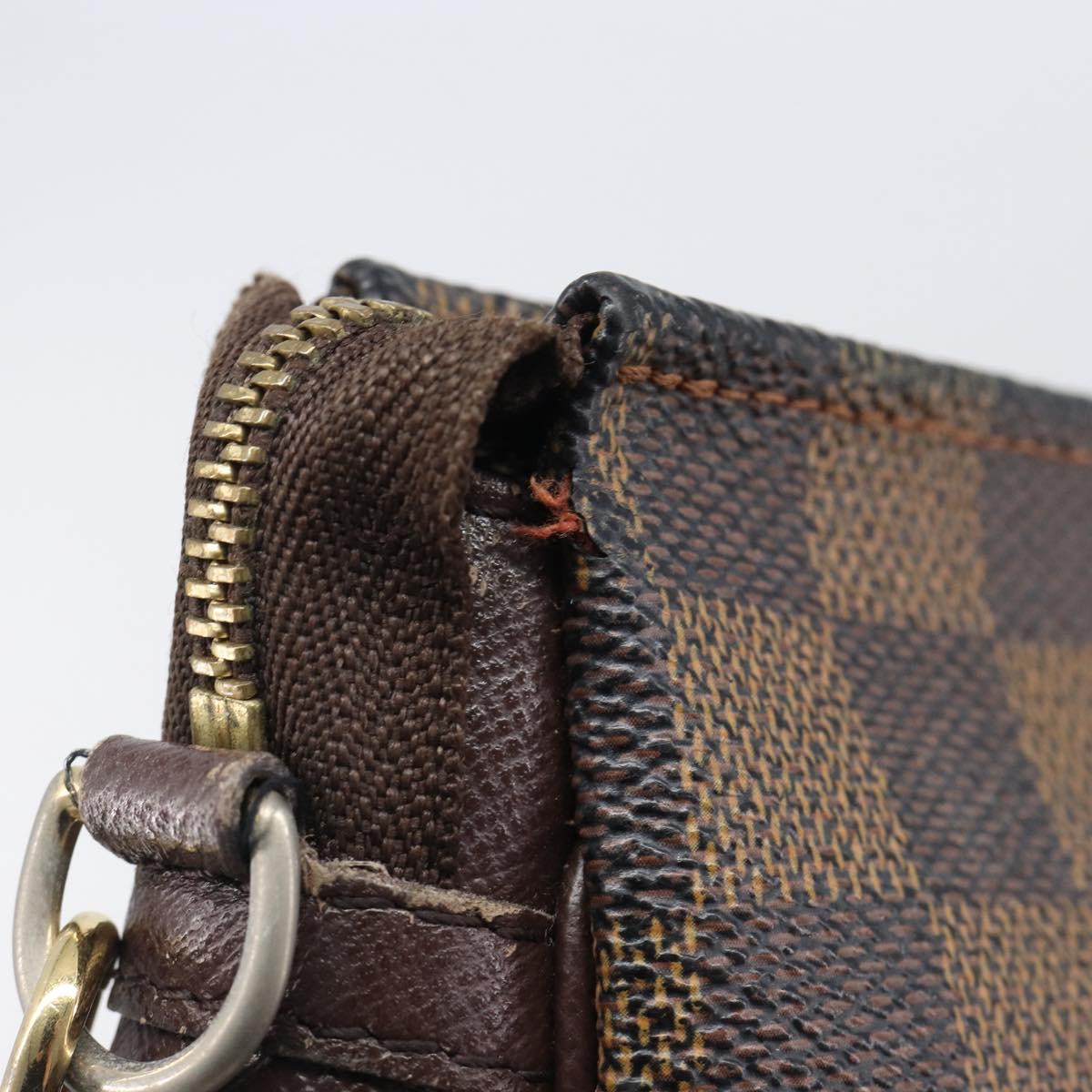 LOUIS VUITTON Damier Ebene Trousse Makeup Pouch N51982 LV Auth 205283A