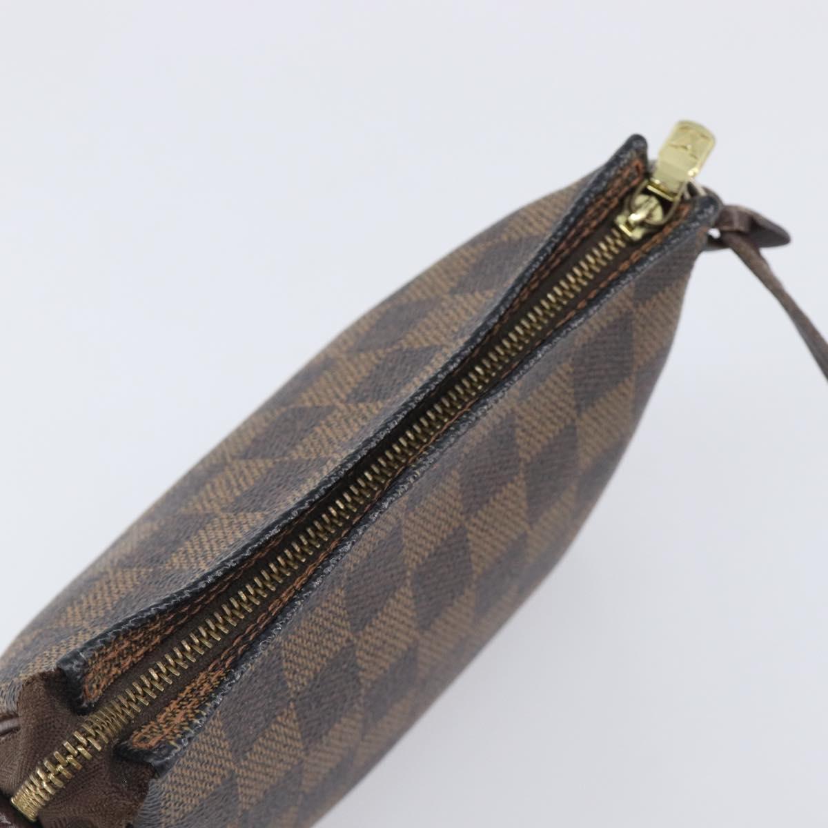 LOUIS VUITTON Damier Ebene Trousse Makeup Pouch N51982 LV Auth 205283A