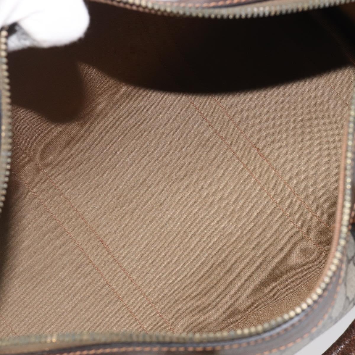 GUCCI GG Supreme Hand Bag PVC Beige Gold Auth 205291A