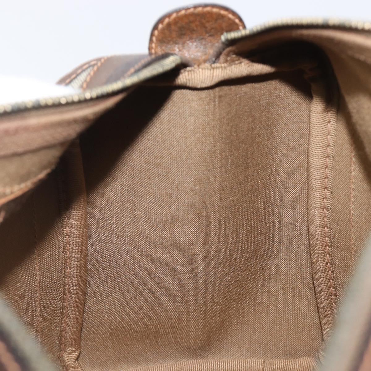GUCCI GG Supreme Hand Bag PVC Beige Gold Auth 205291A