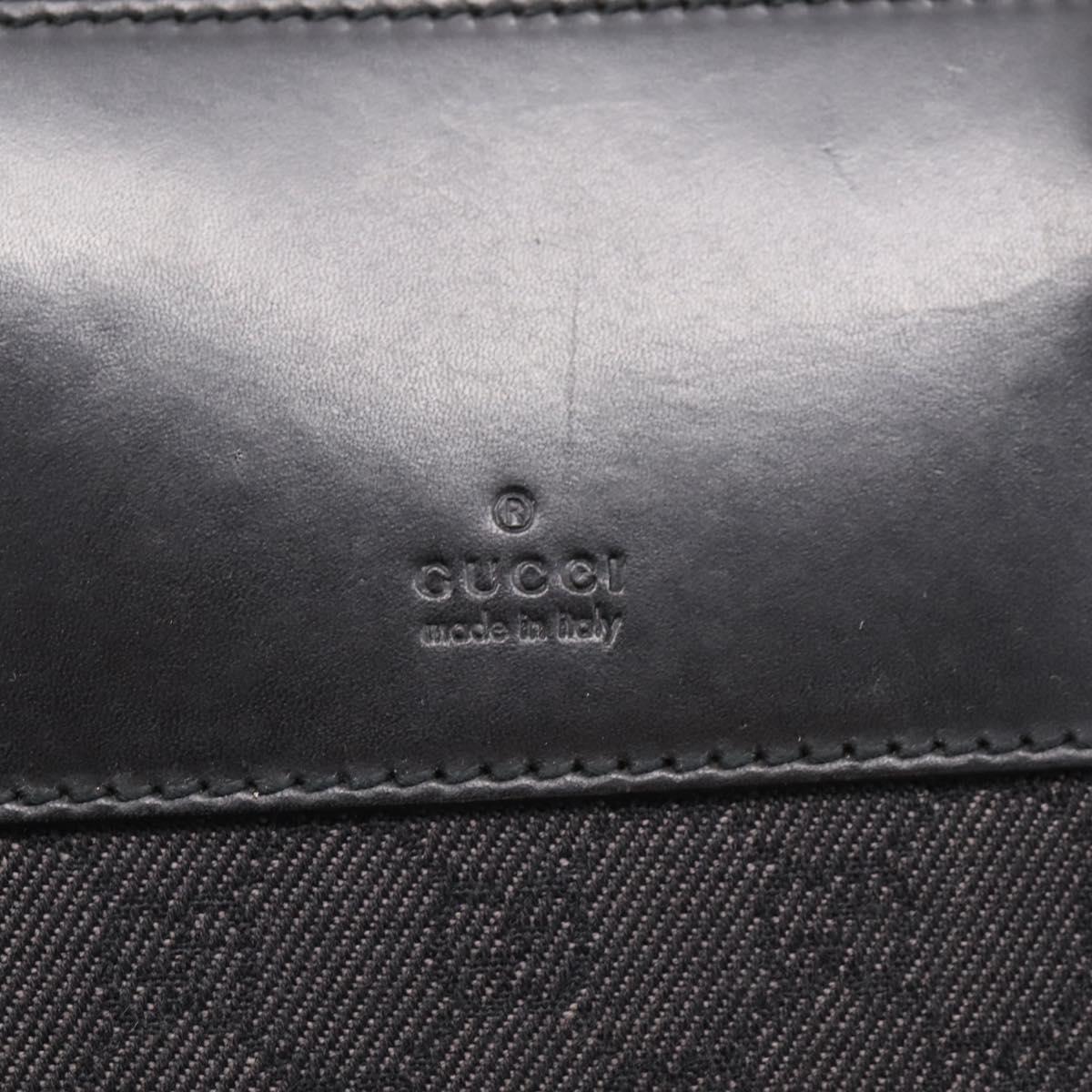 GUCCI GG Supreme Tote Bag Black Silver 101666 Auth 205293