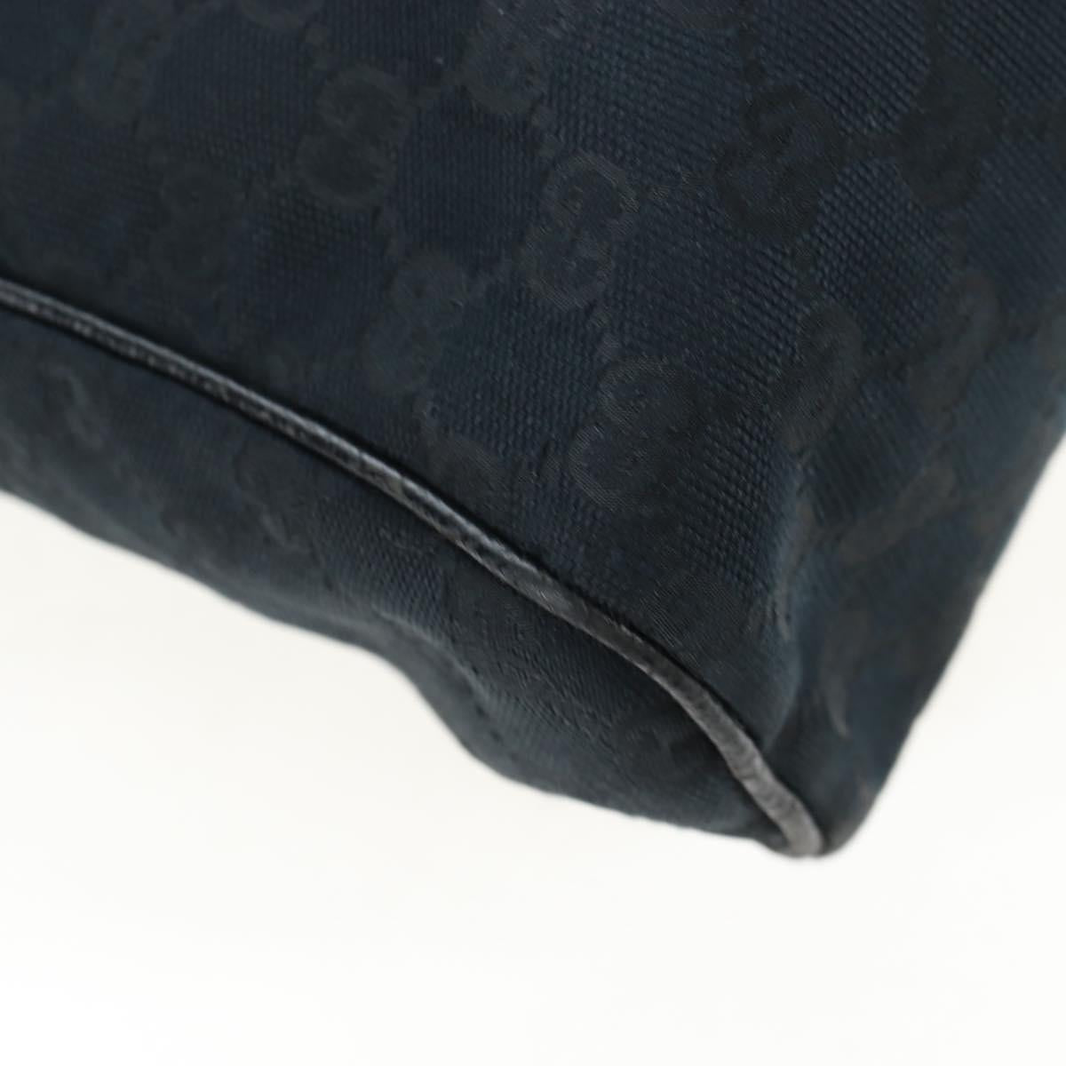 GUCCI GG Canvas Shoulder Bag Black Silver 146236 Auth 205299V