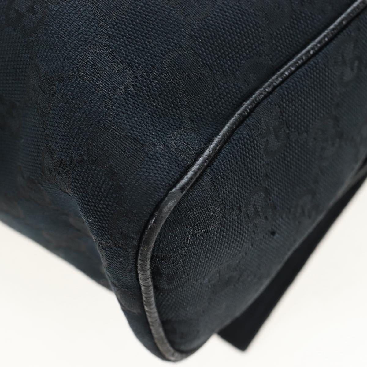 GUCCI GG Canvas Shoulder Bag Black Silver 146236 Auth 205299V