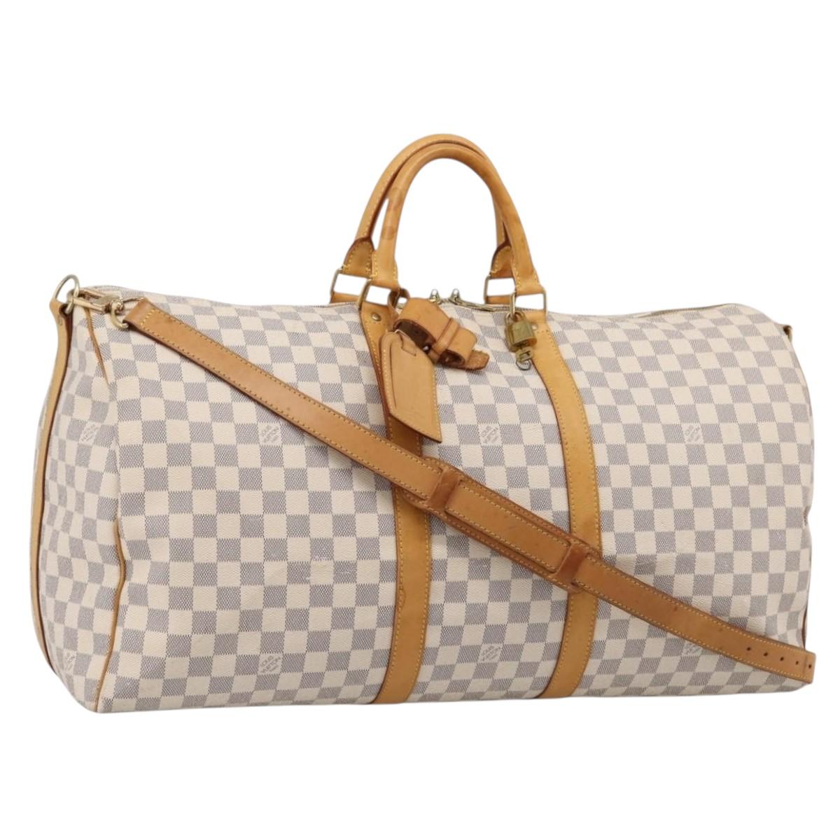 LOUIS VUITTON Damier Azur Keepall Bandouliere55 Bag N41429 LV Auth 205301A