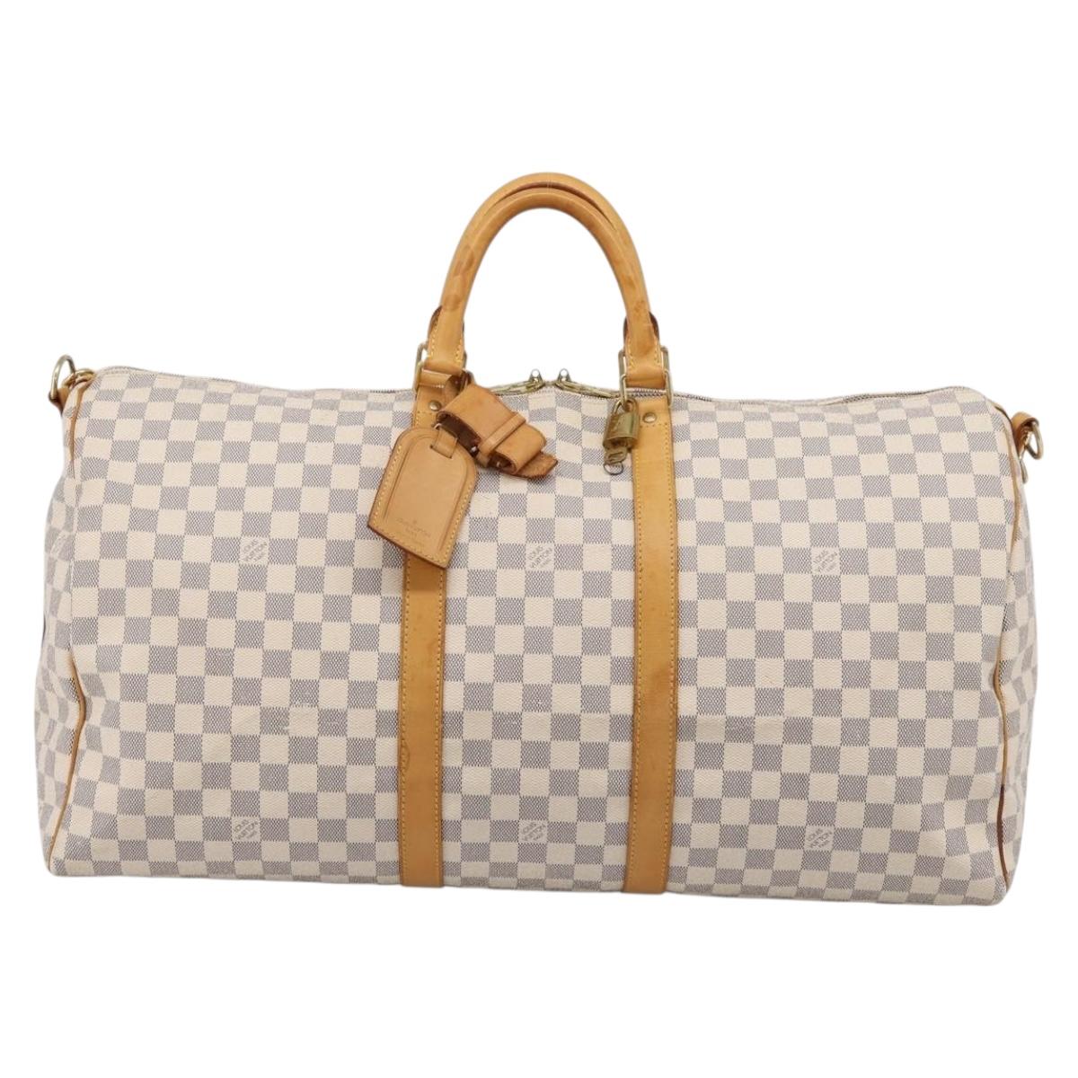 LOUIS VUITTON Damier Azur Keepall Bandouliere55 Bag N41429 LV Auth 205301A