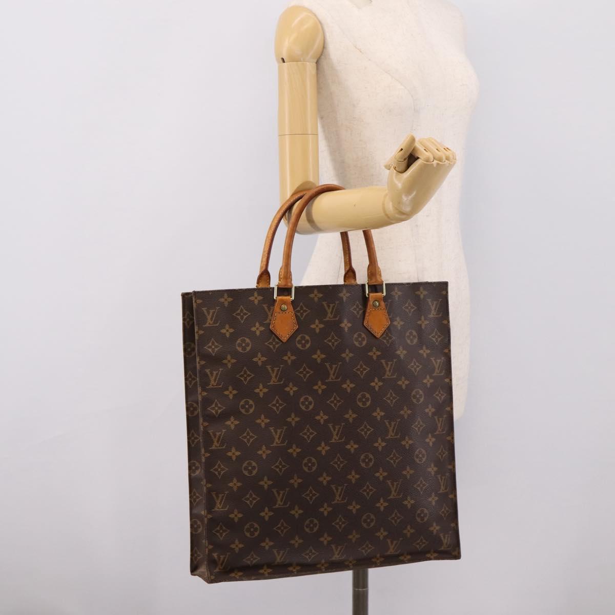 LOUIS VUITTON Monogram Sac Plat Hand Bag M51140 LV Auth 205307