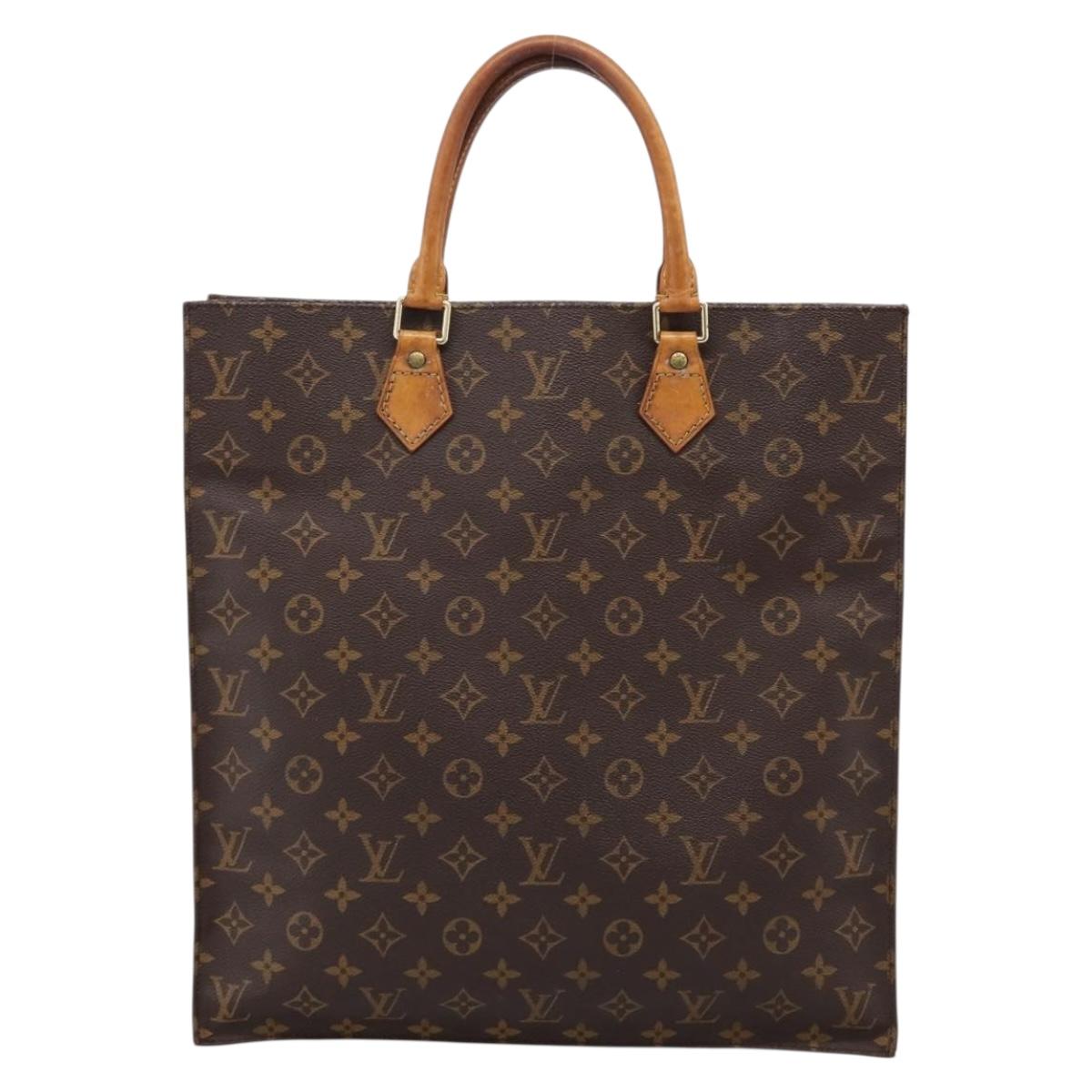 LOUIS VUITTON Monogram Sac Plat Hand Bag M51140 LV Auth 205307