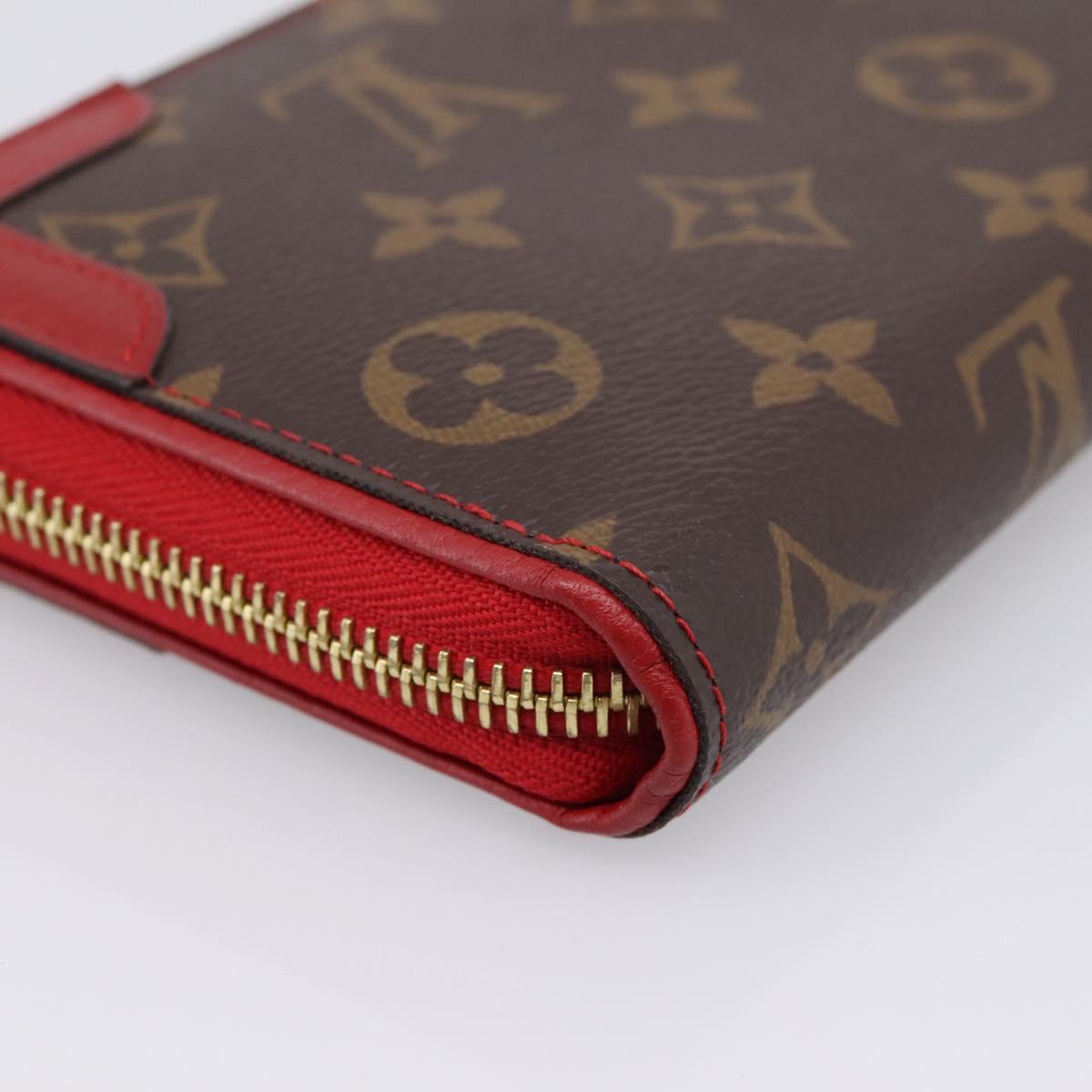 LOUIS VUITTON Monogram Sleys Zippy Wallet Long Wallet Red M61854 LV Auth 205323V