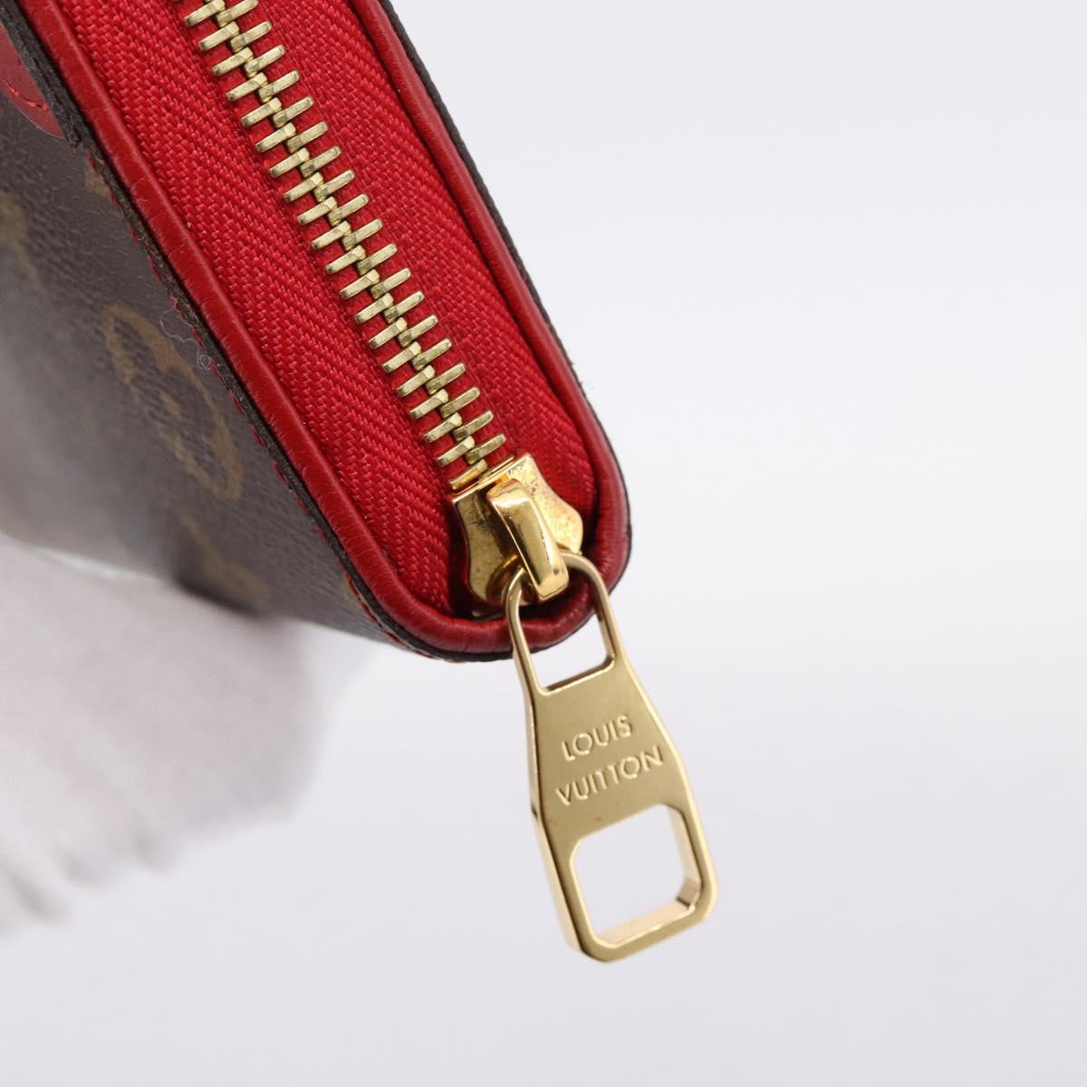 LOUIS VUITTON Monogram Sleys Zippy Wallet Long Wallet Red M61854 LV Auth 205323V