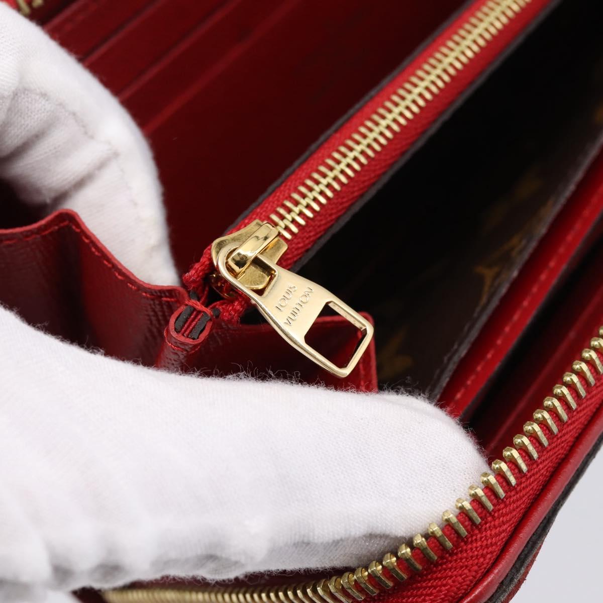LOUIS VUITTON Monogram Sleys Zippy Wallet Long Wallet Red M61854 LV Auth 205323V