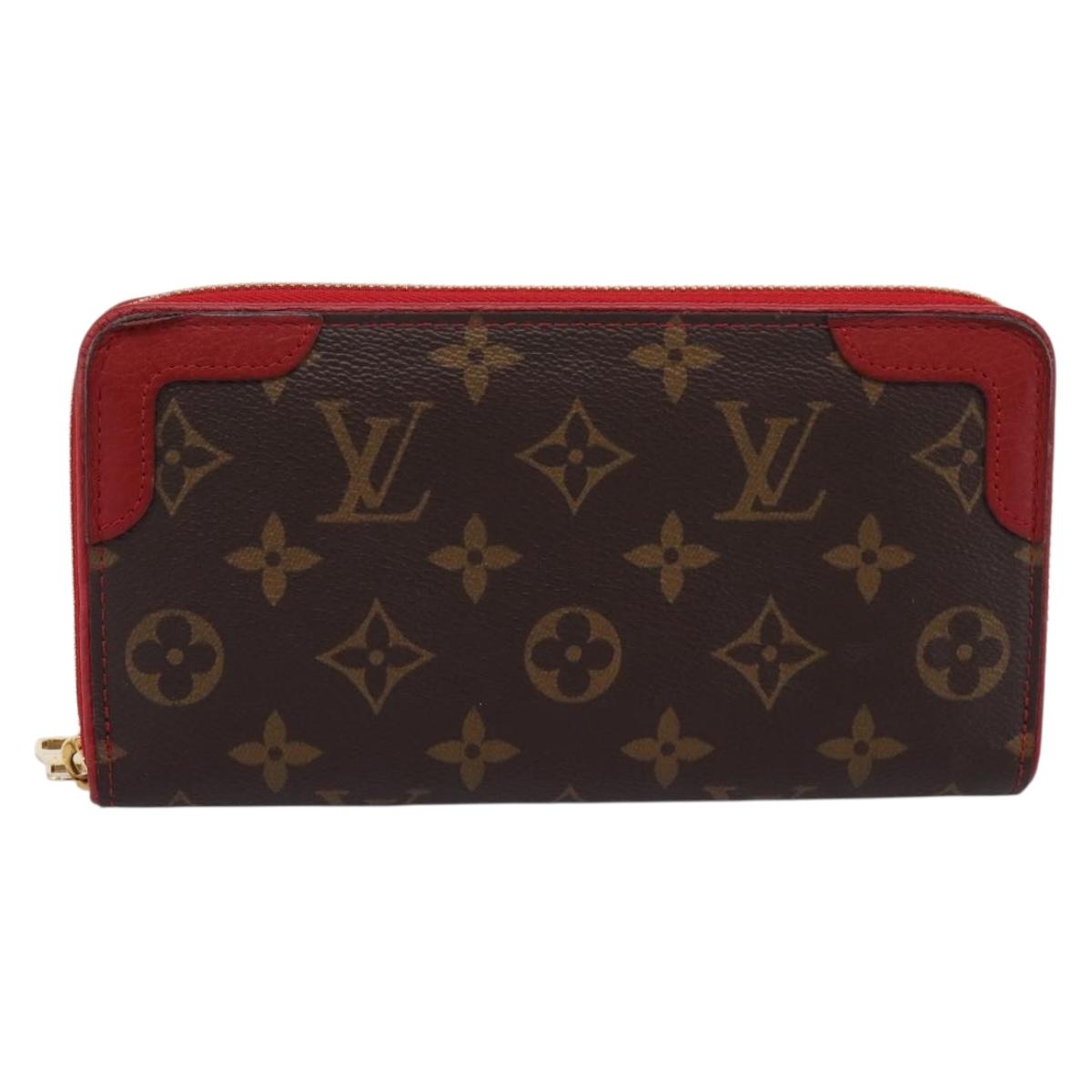 LOUIS VUITTON Monogram Sleys Zippy Wallet Long Wallet Red M61854 LV Auth 205323V