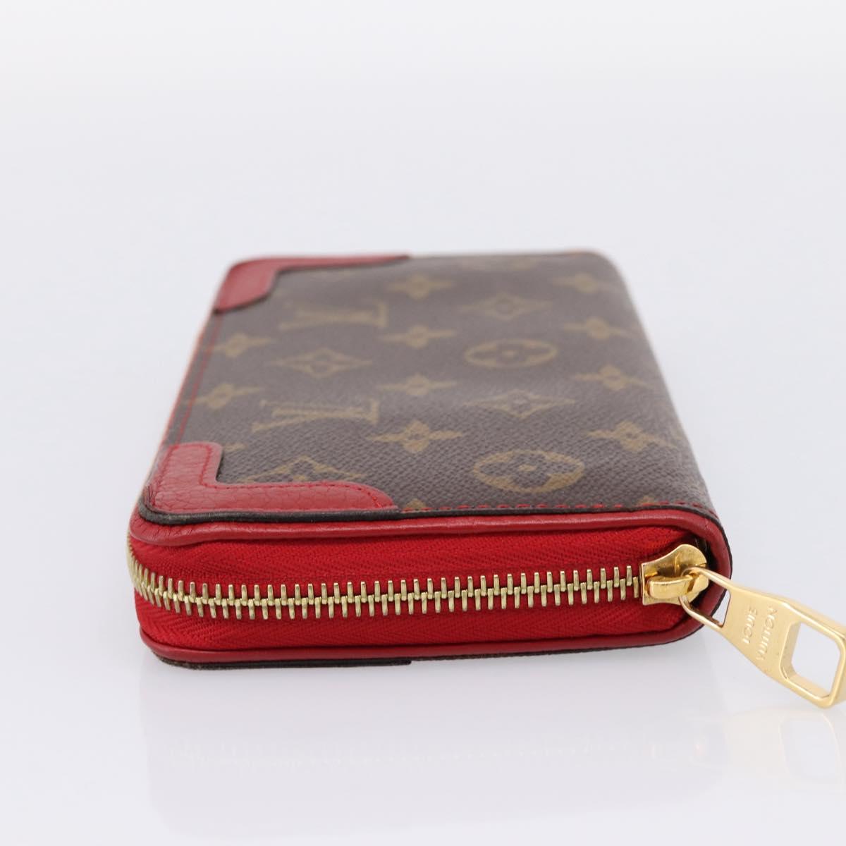 LOUIS VUITTON Monogram Sleys Zippy Wallet Long Wallet Red M61854 LV Auth 205323V