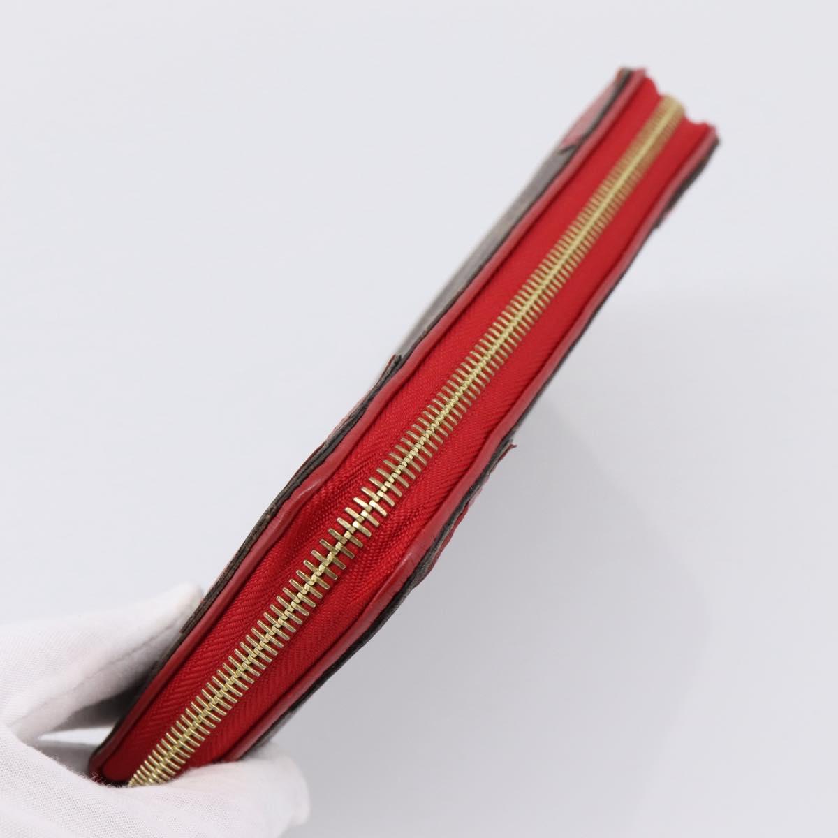 LOUIS VUITTON Monogram Sleys Zippy Wallet Long Wallet Red M61854 LV Auth 205323V