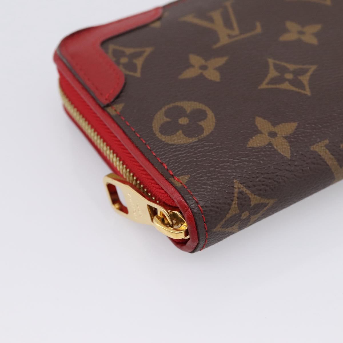 LOUIS VUITTON Monogram Sleys Zippy Wallet Long Wallet Red M61854 LV Auth 205323V