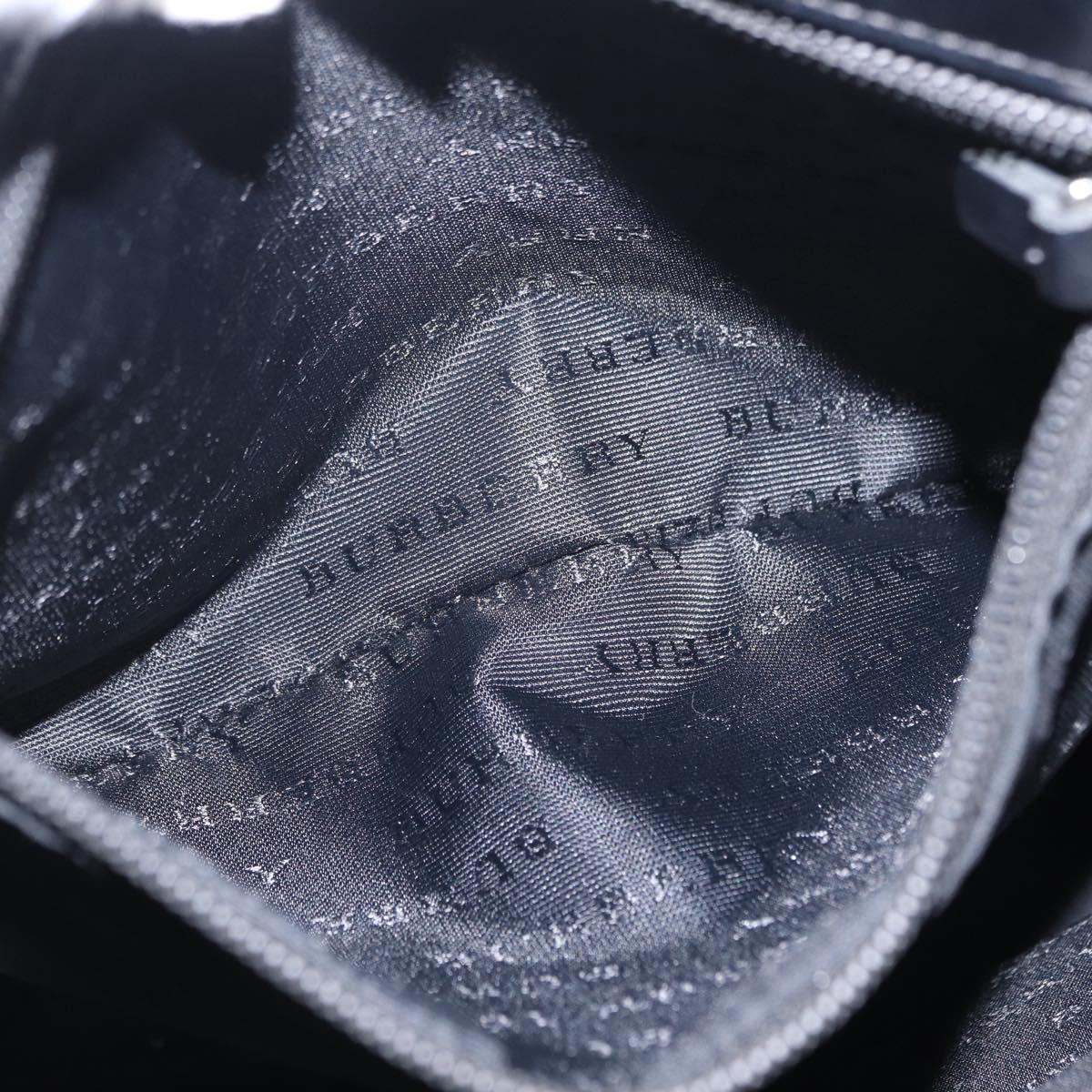 BURBERRY Nova Check Hand Bag PVC Beige Silver Auth 205331