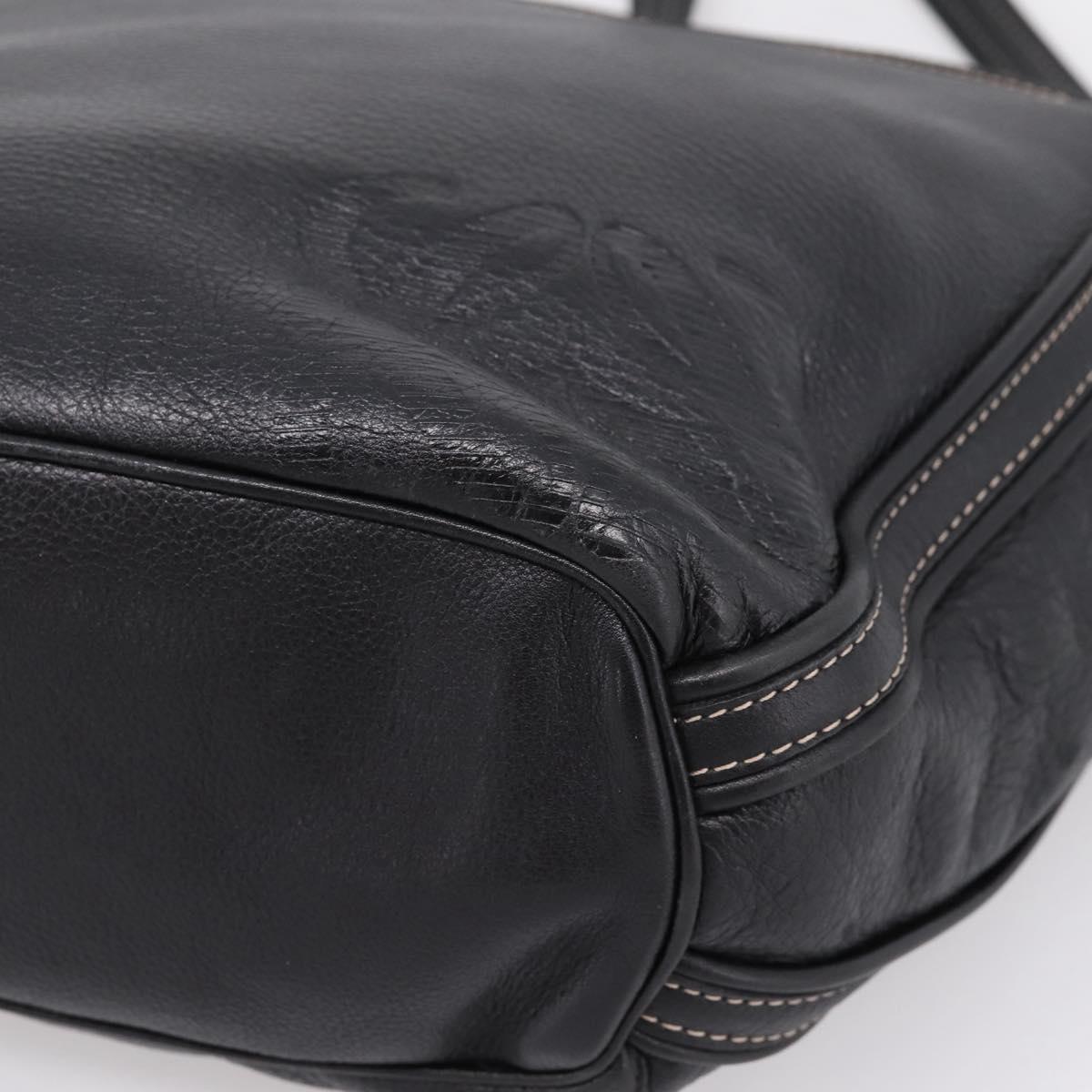 LOEWE Shoulder Bag Leather Black Silver Auth 205333V