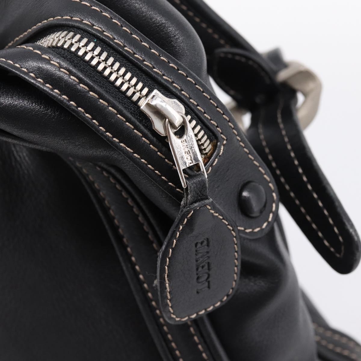 LOEWE Shoulder Bag Leather Black Silver Auth 205333V