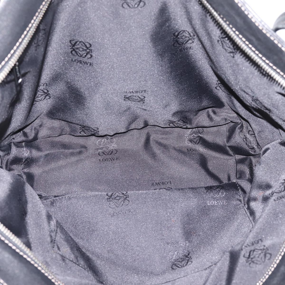 LOEWE Shoulder Bag Leather Black Silver Auth 205333V