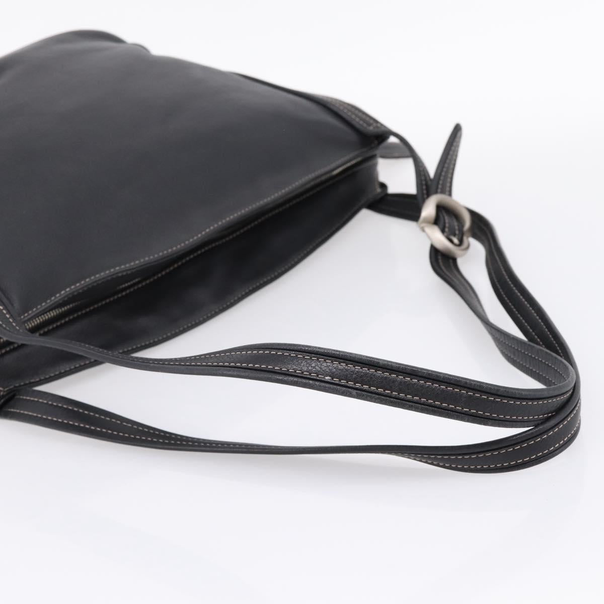 LOEWE Shoulder Bag Leather Black Silver Auth 205333V