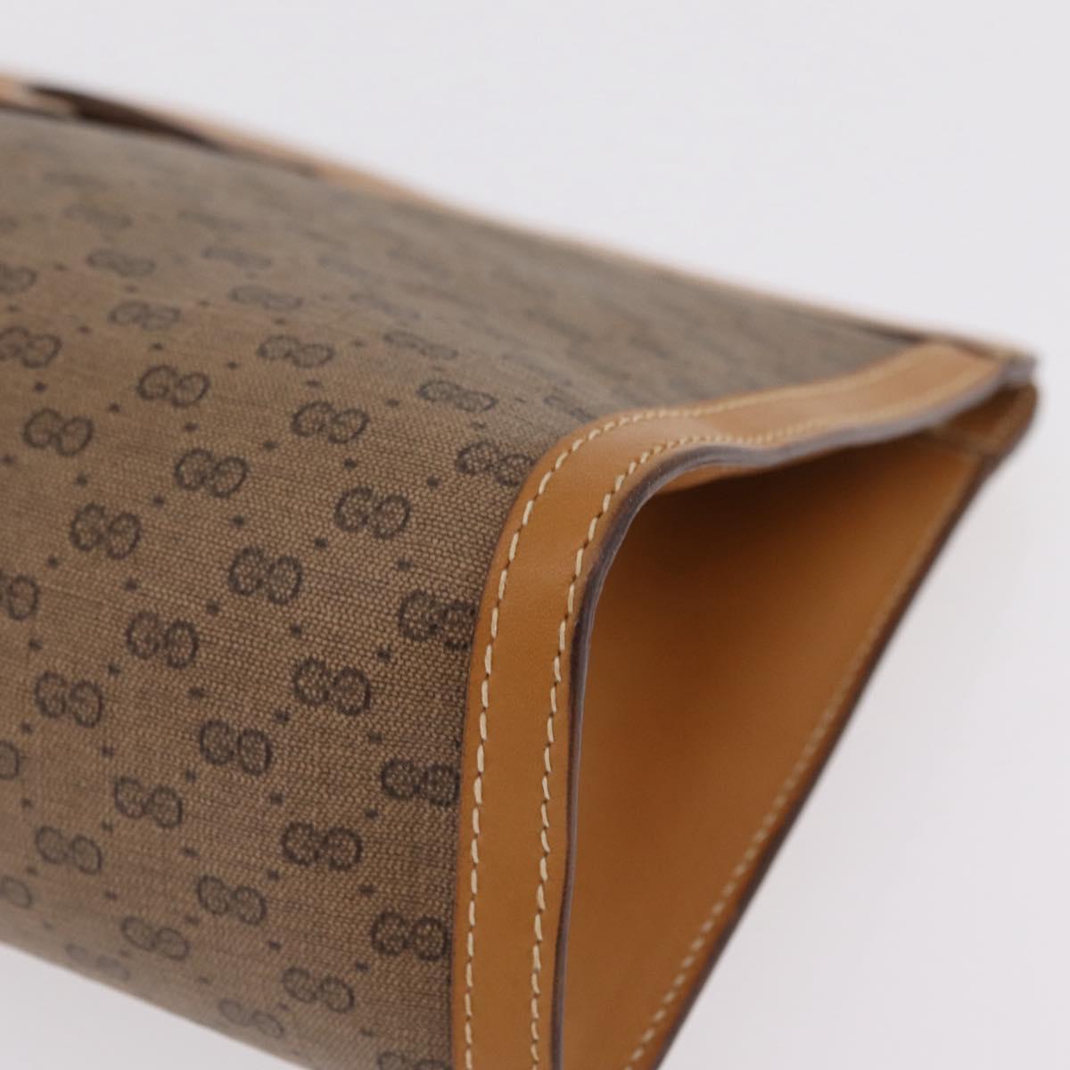 GUCCI Micro GG Supreme Clutch Bag PVC Beige Gold 014 89 0192 Auth 205343