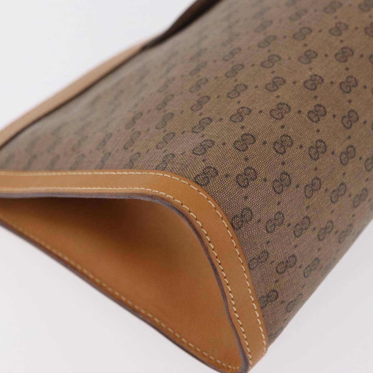 GUCCI Micro GG Supreme Clutch Bag PVC Beige Gold 014 89 0192 Auth 205343