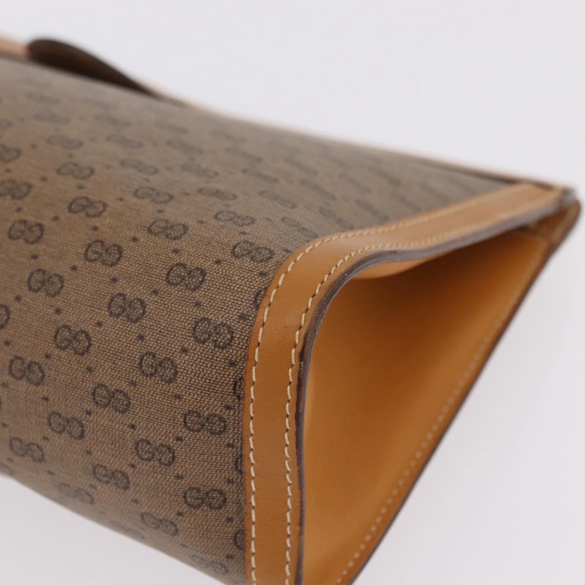 GUCCI Micro GG Supreme Clutch Bag PVC Beige Gold 014 89 0192 Auth 205343
