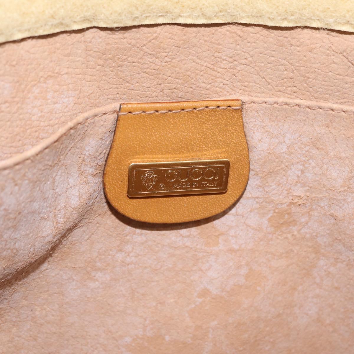 GUCCI Micro GG Supreme Clutch Bag PVC Beige Gold 014 89 0192 Auth 205343