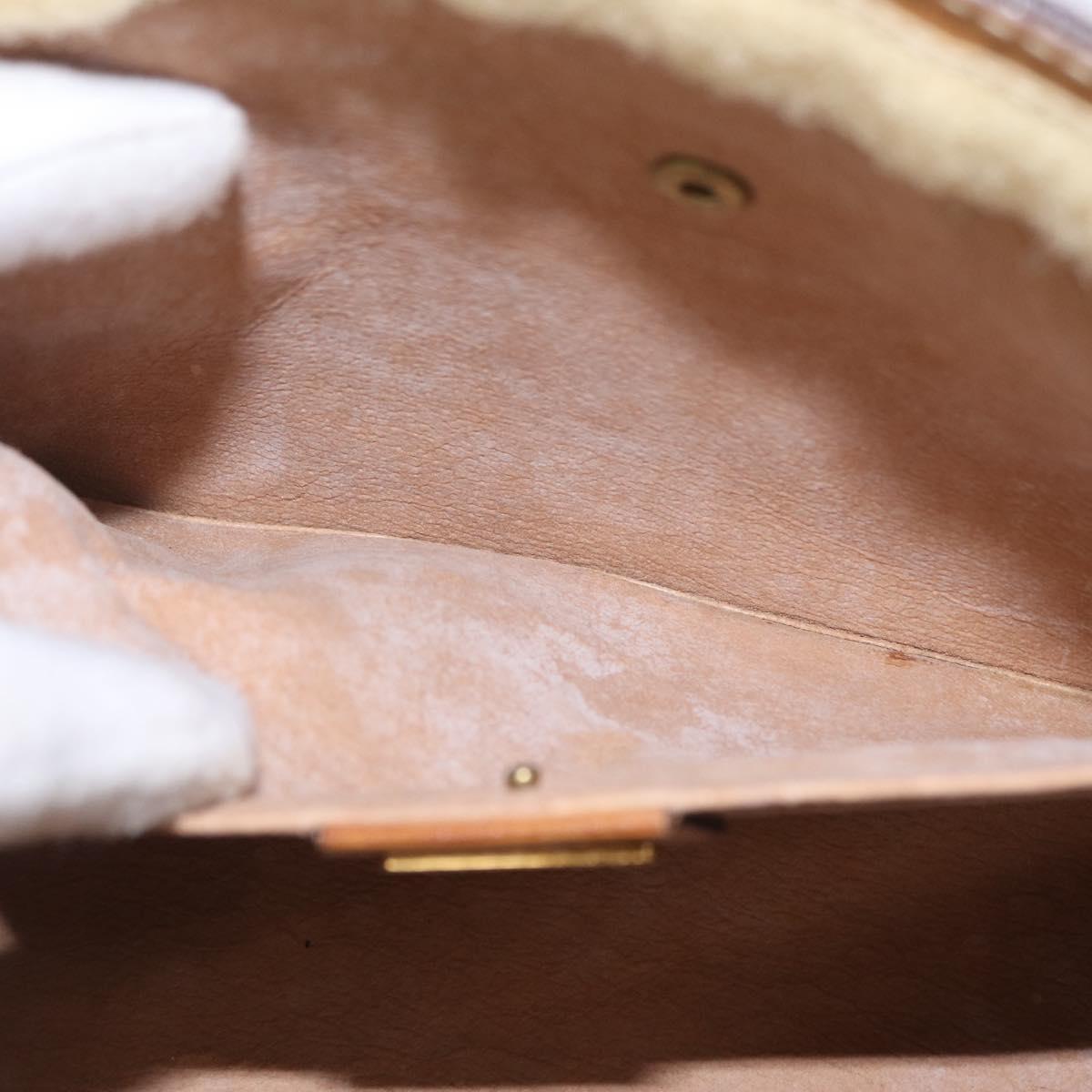 GUCCI Micro GG Supreme Clutch Bag PVC Beige Gold 014 89 0192 Auth 205343
