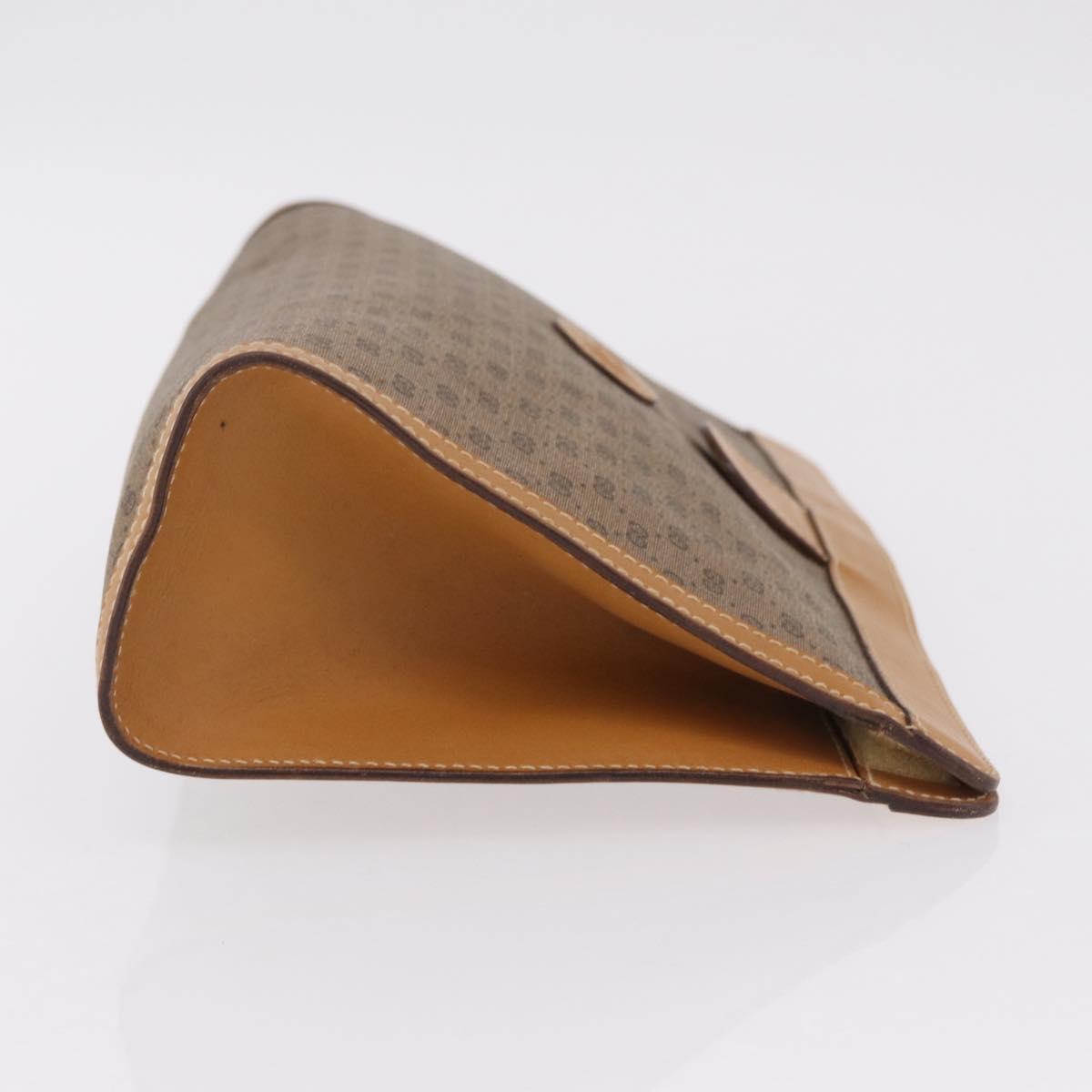 GUCCI Micro GG Supreme Clutch Bag PVC Beige Gold 014 89 0192 Auth 205343