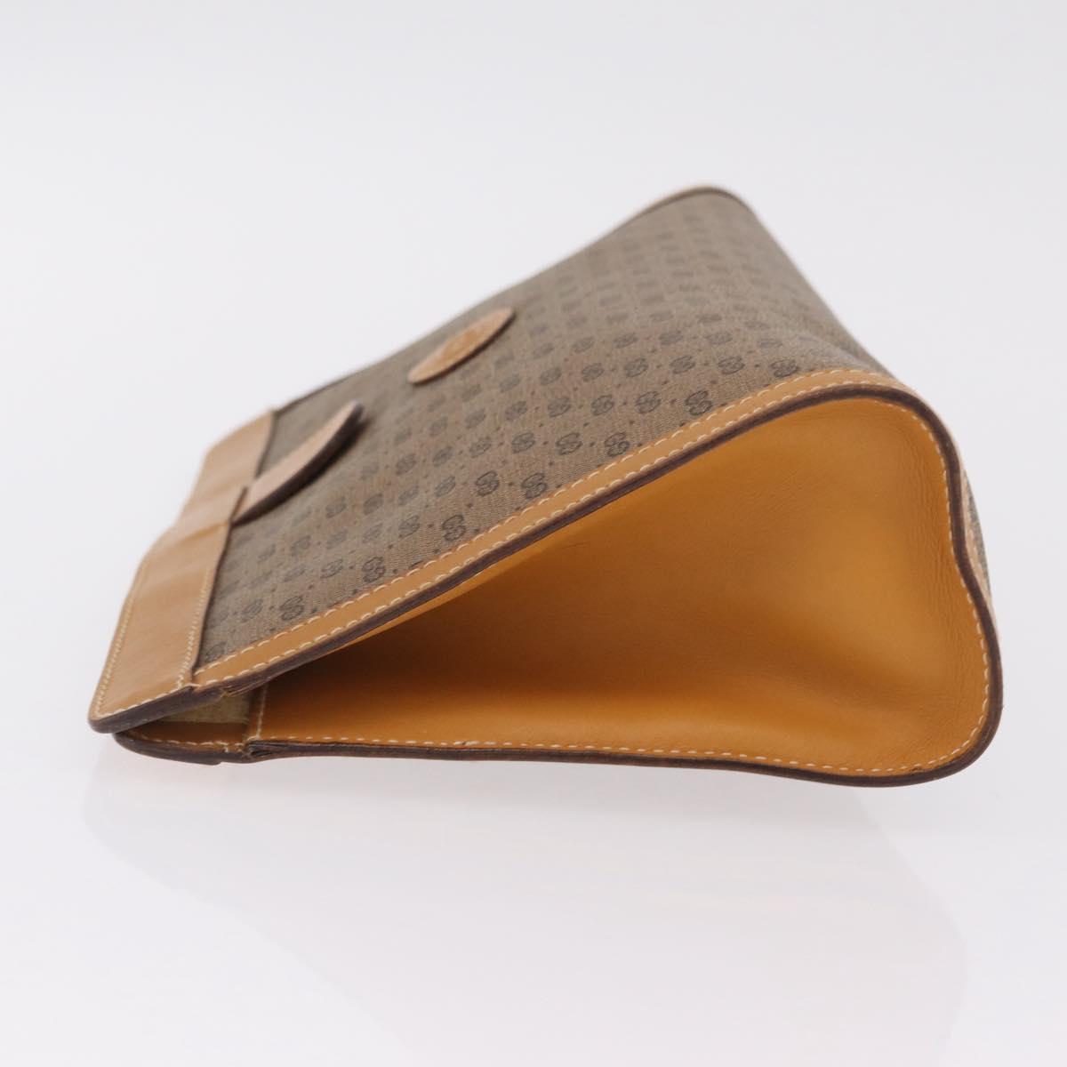 GUCCI Micro GG Supreme Clutch Bag PVC Beige Gold 014 89 0192 Auth 205343