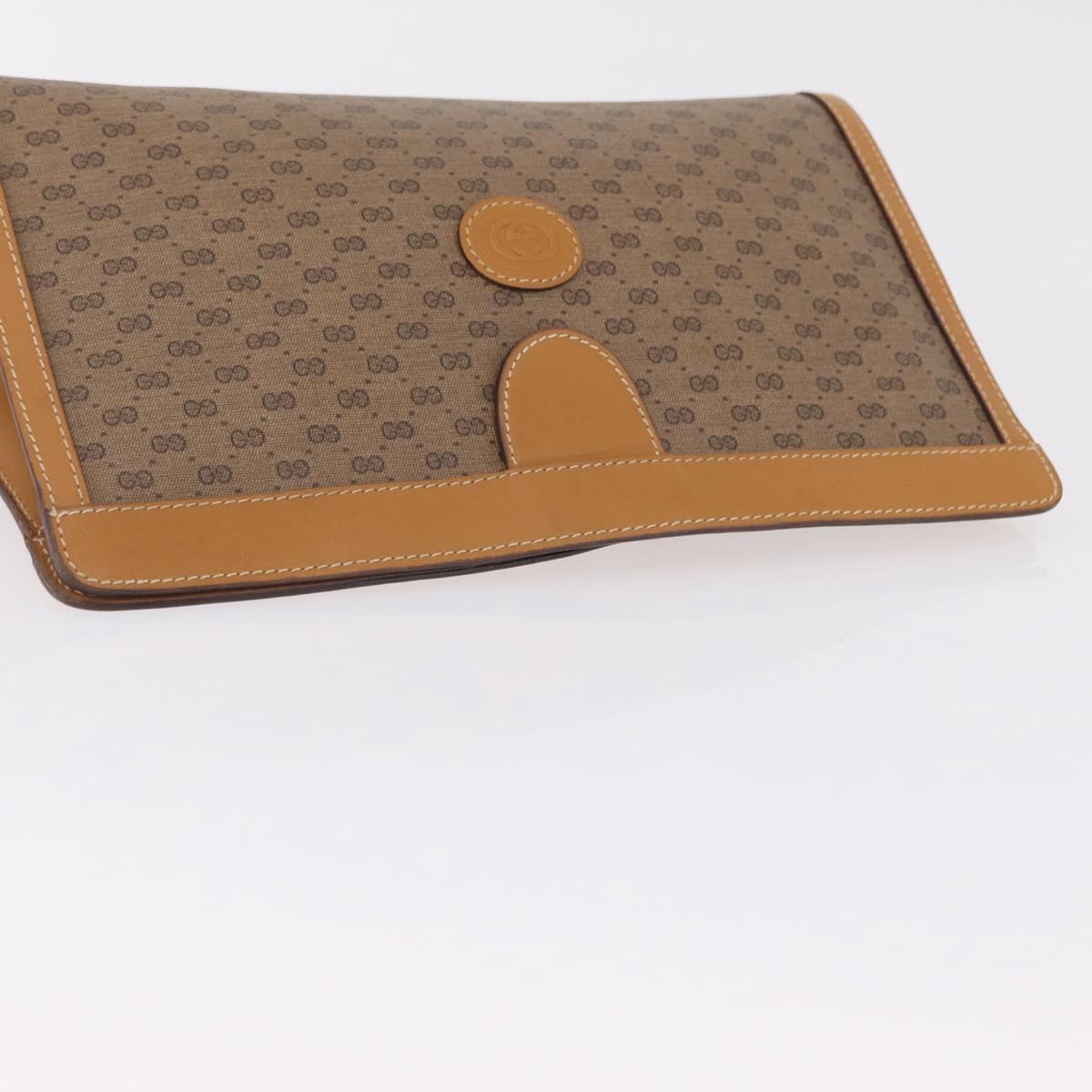 GUCCI Micro GG Supreme Clutch Bag PVC Beige Gold 014 89 0192 Auth 205343