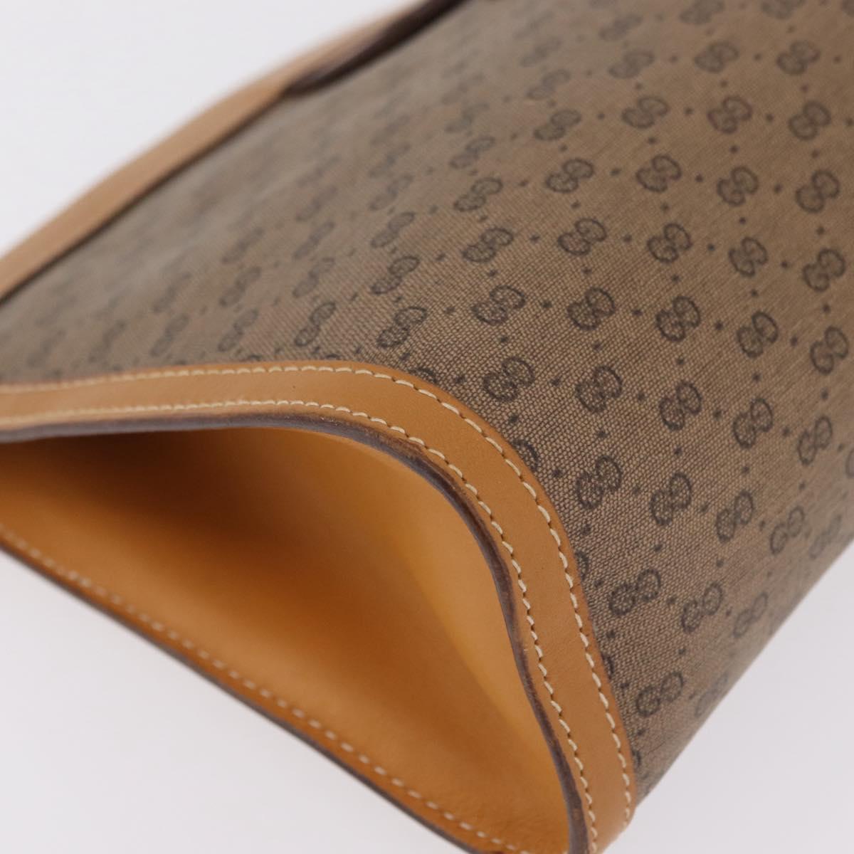 GUCCI Micro GG Supreme Clutch Bag PVC Beige Gold 014 89 0192 Auth 205343